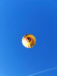 Low angle view of balloons against blue sky