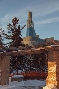 Low angle view of built structure against sky