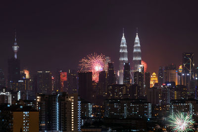 New year's eve 2016 celebration over downtown kuala lumpur, malaysia.