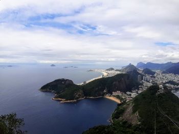 High angle view of sea against sky