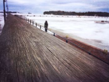 View of pier in sea