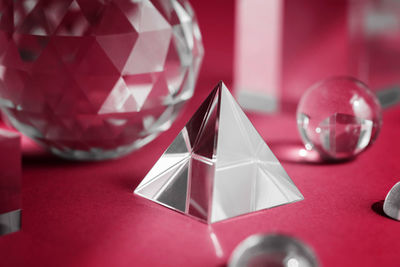 Close-up of christmas decorations on table