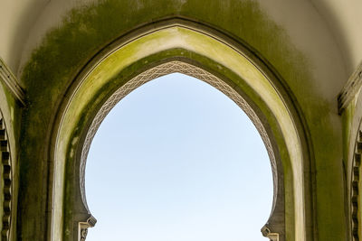 Low angle view of historic building against clear sky