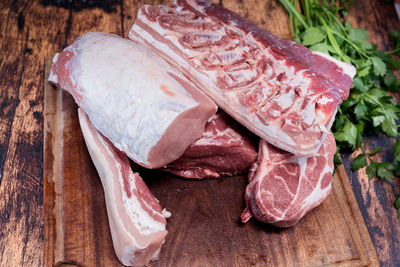 Close-up of food on cutting board