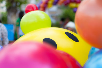 Close-up of multi colored balloons