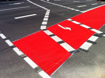Road marking on road