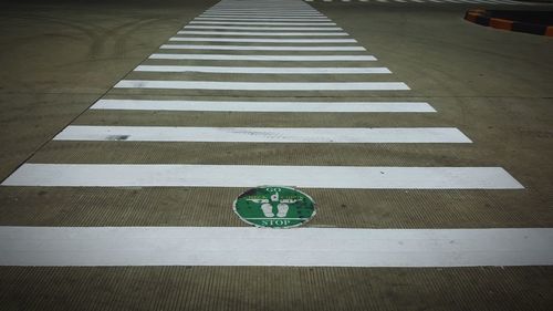 High angle view of zebra crossing