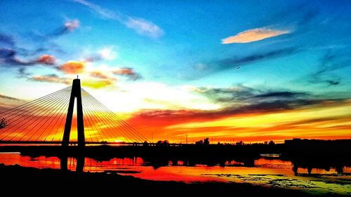 Scenic view of dramatic sky at sunset