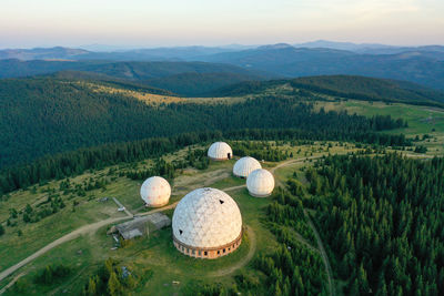 Abandoned radio locating station pamir in the carpathian mountains