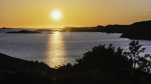 Sunset over the beautiful archipelago on swedens west coast.