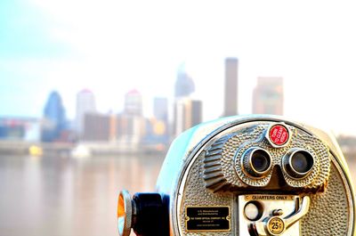 Close-up of coin operated binoculars