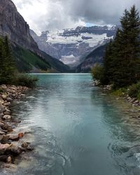 Scenic view of lake against mountains