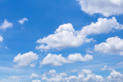 Low angle view of clouds in blue sky