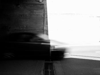 Blurred motion of road