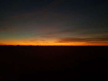 Scenic view of silhouette landscape against sky during sunset