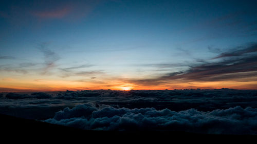 Scenic view of cloudscape against sky during sunset