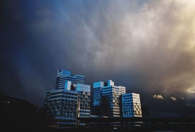 Low angle view of buildings against sky