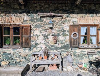 Old house front with windows