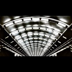 Low angle view of illuminated ceiling