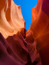 Low angle view of rock formations