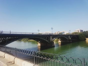 Bridge over river against clear sky