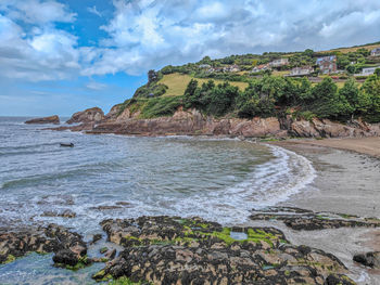 Combe martin beach on a moody summers day