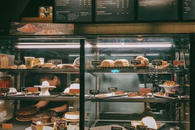 High angle view of food in store