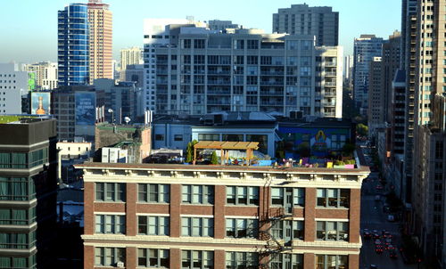 View of skyscrapers in city