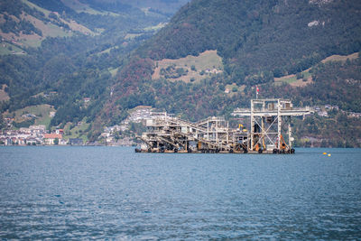 Scenic view of sea and buildings