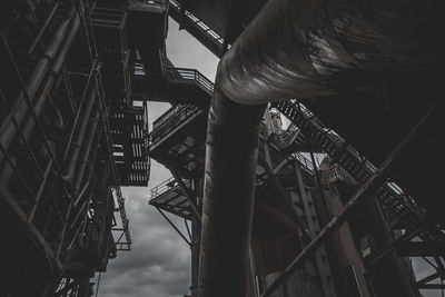 Low angle view of crane at construction site