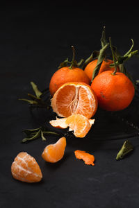 Close-up of orange fruits on table