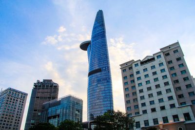 Low angle view of buildings against sky