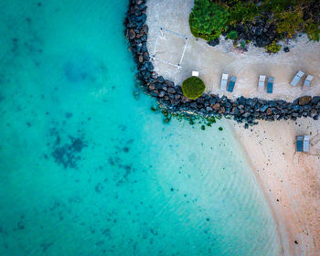 High angle view of beach