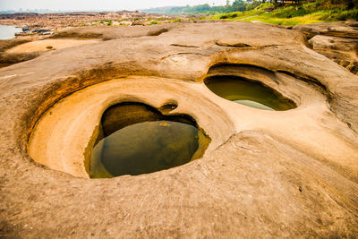 Rock formation in sea