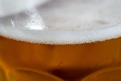 Close-up of beer glass