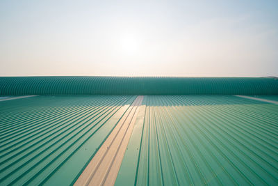 Low angle view of sea against clear sky