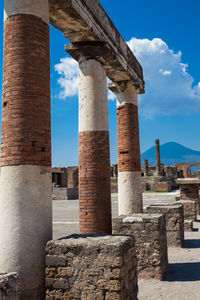 Ruins of the forum at the ancient city of pompeii in a beautiful early spring day