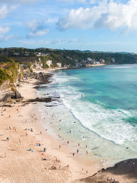 Scenic view of beach against sky