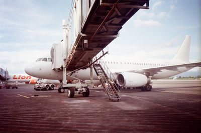 Airplane on airport runway