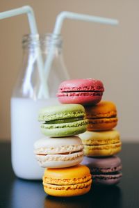 Close-up of cookies on table