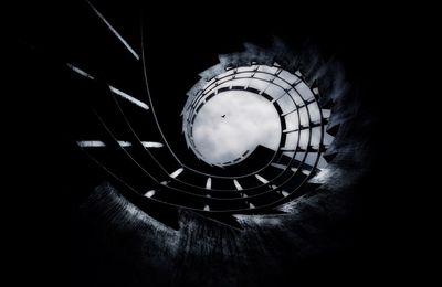 Low angle view of spiral stairs