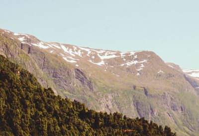 Scenic view of mountains against clear sky