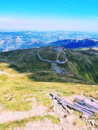 High angle view of mountain road