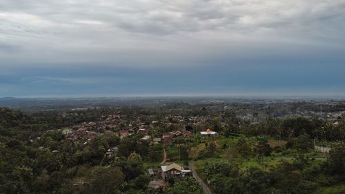 High angle view of townscape against sky