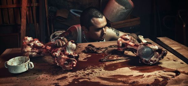 Close-up of tree stump