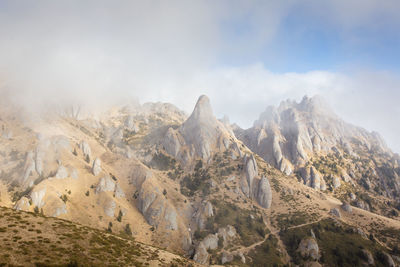 Scenic view of mountains against sky