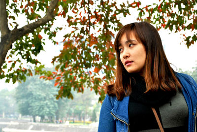 Young woman in park