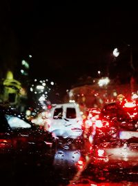 Cars on road at night