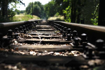 Close-up of railroad track