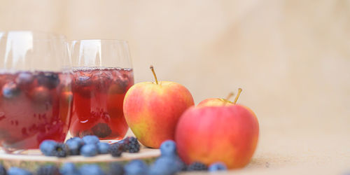 Close-up of fruits on table